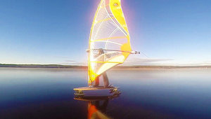 Iceboarding - Wind 36 knots