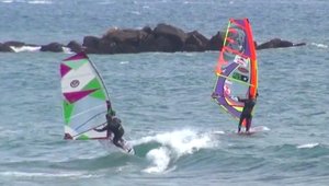 Cabrillo beach windsurfing, California